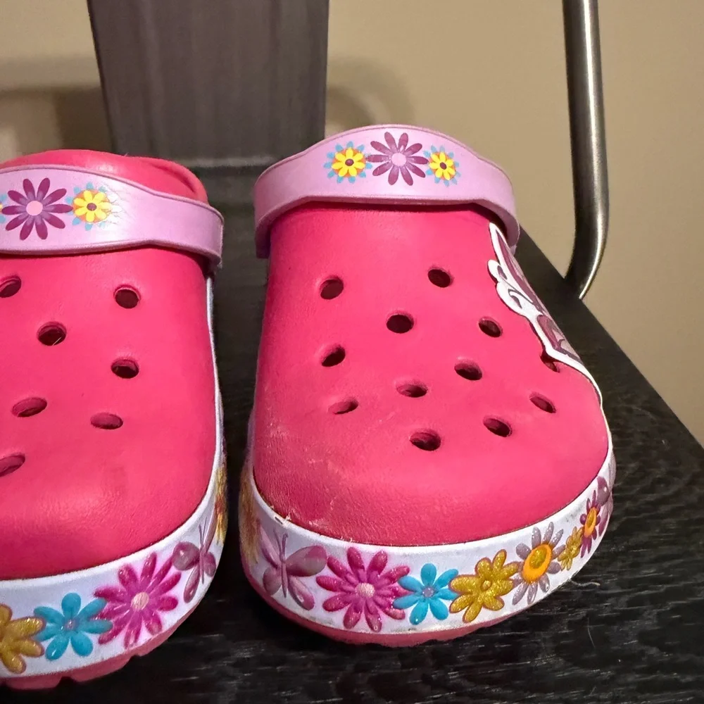 CROCS Kids Pink Floral Butterfly Clogs